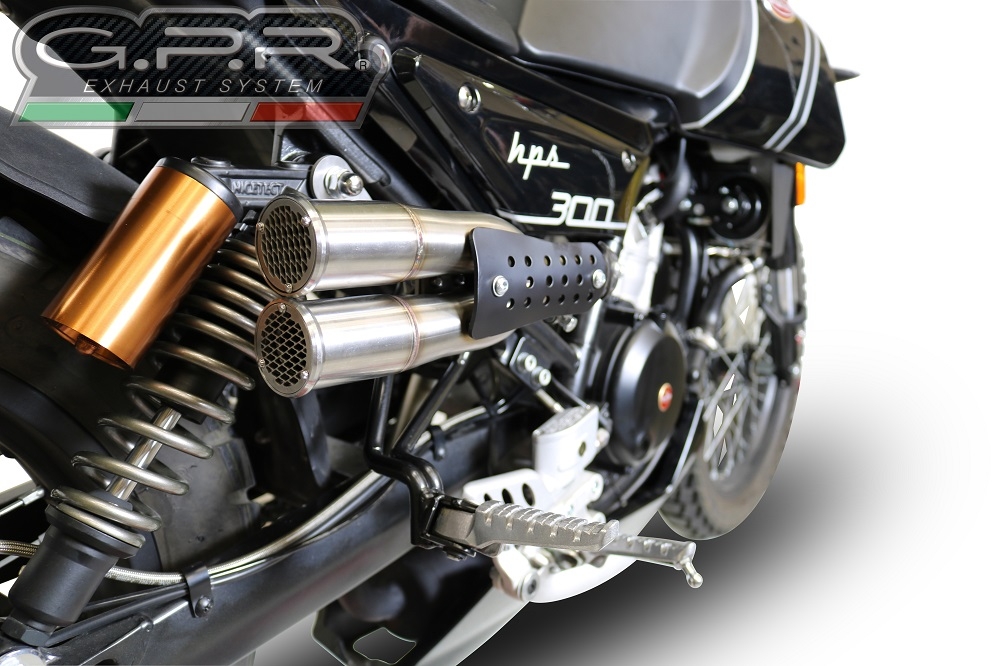 Pot echappement compatible avec F.B. Mondial Hps 300 Pagani 2021-2022, F205, Échappement légal, homologué,silencieux avec db killer amovible et tuyau de liaison spécifique 