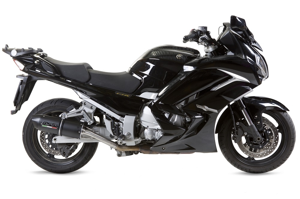Pot echappement compatible avec Yamaha Fjr 1300 2001-2005, Furore Nero, Paire de pot d'échappement homologuées, livrées avec db killer amovible et raccords spécifiques 
