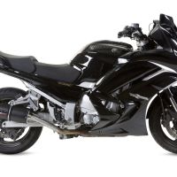 Pot echappement compatible avec Yamaha Fjr 1300 2001-2005, Furore Nero, Paire de pot d'échappement homologuées, livrées avec db killer amovible et raccords spécifiques 