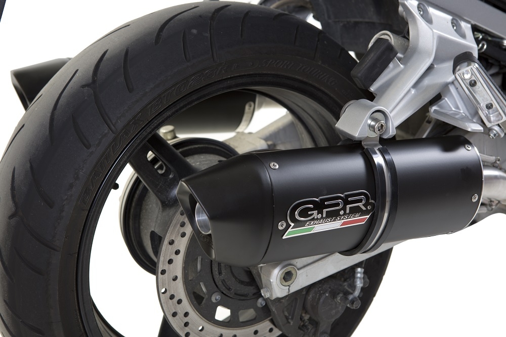 Pot echappement compatible avec Yamaha Fjr 1300 2001-2005, Furore Nero, Paire de pot d'échappement homologuées, livrées avec db killer amovible et raccords spécifiques 