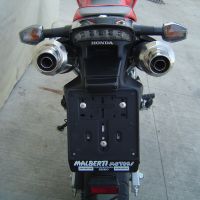 Pot echappement compatible avec Honda Fmx 650 2005-2008, Inox Tondo, Paire de pot d'échappement homologuées, livrées avec db killer amovible et raccords spécifiques 