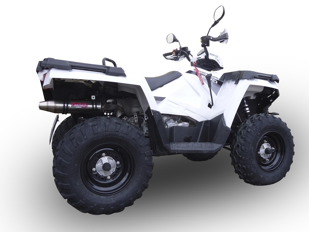 Pot echappement compatible avec Polaris Sportsman 550 XP 2011-2016, Deeptone Atv, Échappement légal, homologué,silencieux avec db killer amovible 