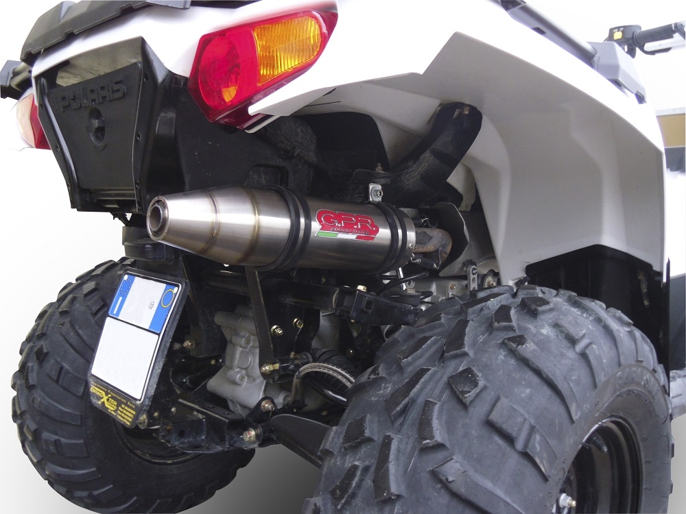 Pot echappement compatible avec Polaris Predator 500 2003-2010, Deeptone Atv, Homologué et légal, système d'échappement complet, avec db killer amovible 