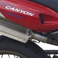 Pot echappement compatible avec Cagiva Gran Canyon 1998-2000, Furore Nero, Paire de pot d'échappement homologuées, livrées avec db killer amovible et raccords spécifiques 