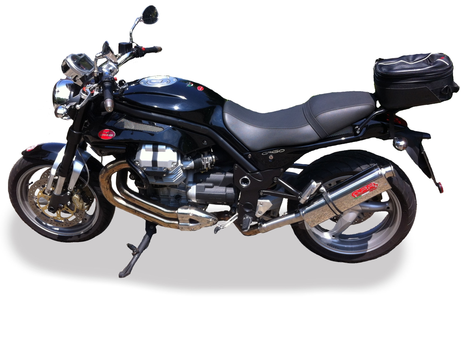 Pot echappement compatible avec Moto Guzzi Griso 850 2006-2015, Trioval, Échappement légal, homologué,silencieux avec db killer amovible et tuyau de liaison spécifique 