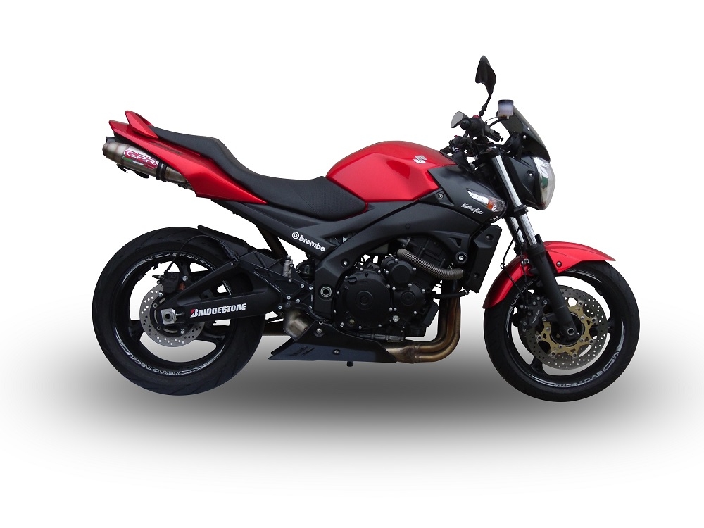 Pot echappement compatible avec Suzuki Gsr 600 2006-2011, Deeptone Inox, Paire de pot d'échappement homologuées, livrées avec db killer amovible et raccords spécifiques 