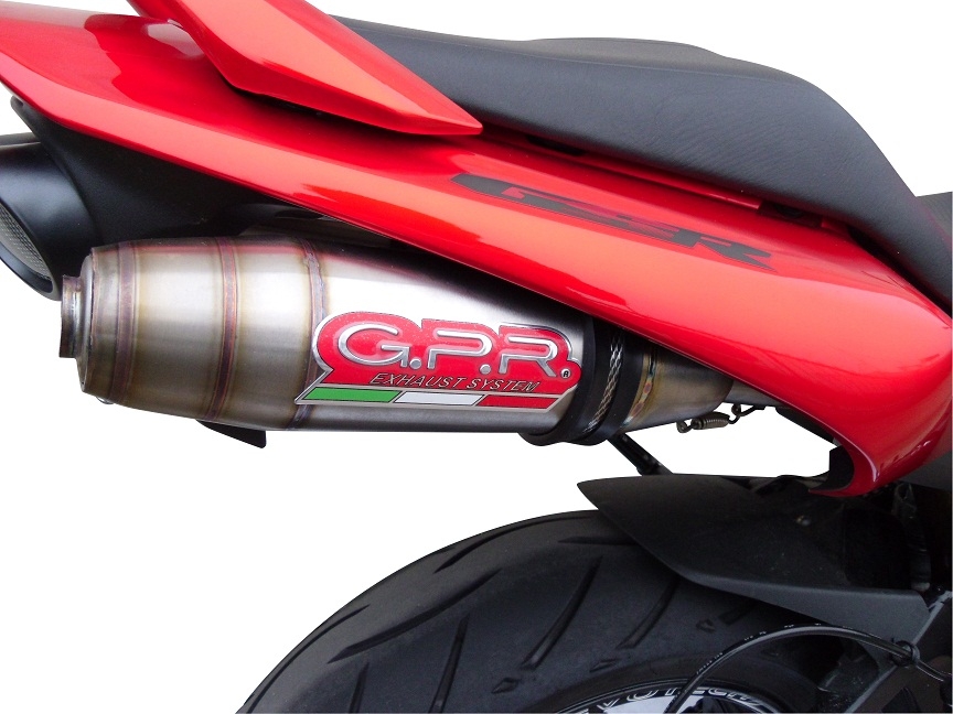 Pot echappement compatible avec Suzuki Gsr 600 2006-2011, Deeptone Inox, Paire de pot d'échappement homologuées, livrées avec db killer amovible et raccords spécifiques 