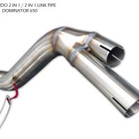 Pot echappement compatible avec Honda Dominator Nx 650 1988-2001, Satinox , Pot échappement homologué et légal, silencieux avec mi-collecteur y db killer amovible 