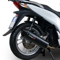 Pot echappement compatible avec Honda Dylan 150 2000-2006, Furore Nero, Homologué et légal, système d'échappement complet, avec db killer amovible 