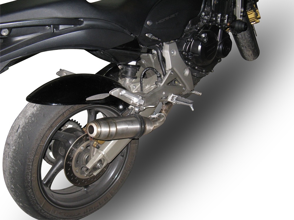 Pot echappement compatible avec Honda Hornet Cb 600 F 2007-2014, Deeptone Inox, Échappement légal, homologué,silencieux avec db killer amovible et tuyau de liaison spécifique 