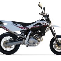 Pot echappement compatible avec Husqvarna Smr 125 4T 2011-2013, Powercone Evo, Homologué et légal, système d'échappement complet, avec db killer amovible 
