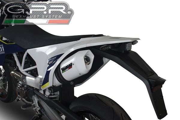 Pot echappement compatible avec Husqvarna Enduro 701 2015-2016, Albus Ceramic, Échappement légal, homologué,silencieux avec db killer amovible et tuyau de liaison spécifique 