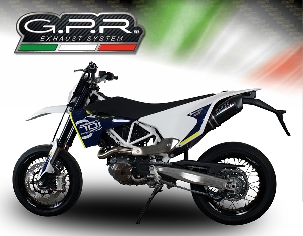 Pot echappement compatible avec Husqvarna Enduro 701 2017-2020, Furore Evo4 Nero, Pot Echappement homologué pour les marchés non européens 