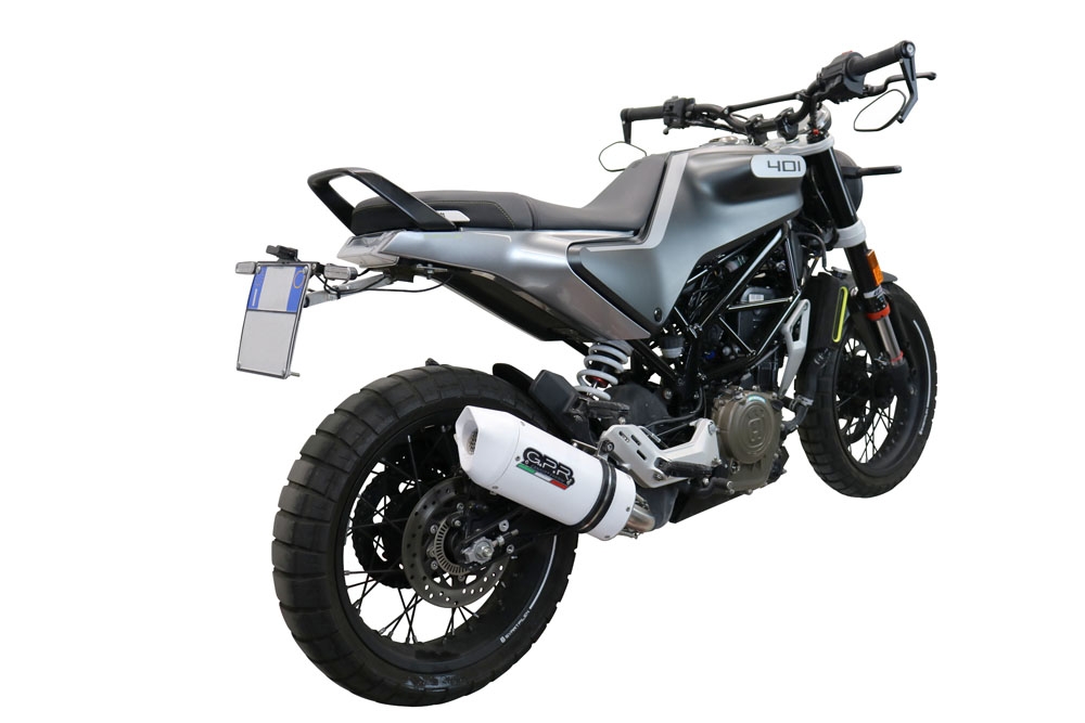 Pot echappement compatible avec Husqvarna Vitpilen 401 2020-2020, Albus Evo4, Échappement légal, homologué,silencieux avec db killer amovible et tuyau de liaison spécifique 