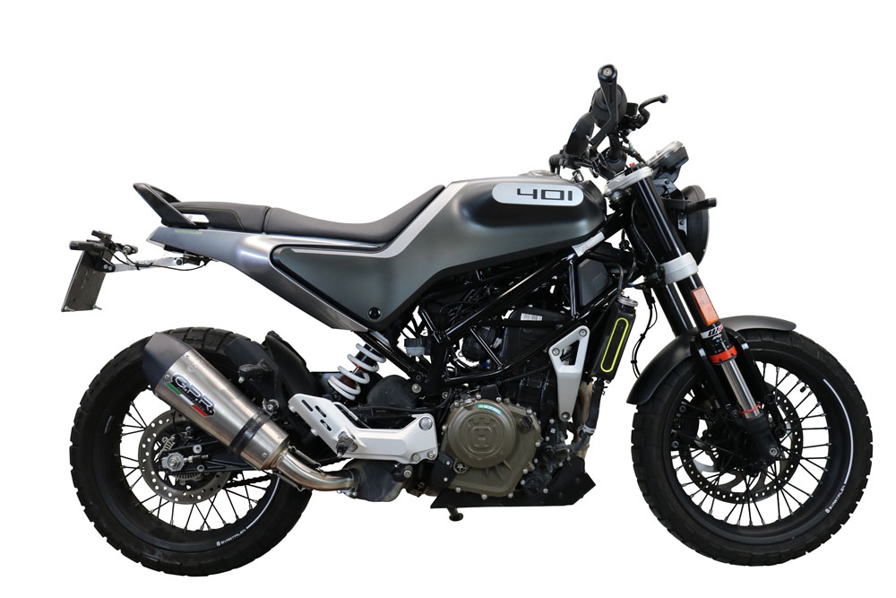 GPR exhaust compatible with  Husqvarna Vitpilen 401 2021-2023, New Grand Prix Evo Titanium, Slip-on exhaust including removable db killer and link pipe, EPA-compliant 