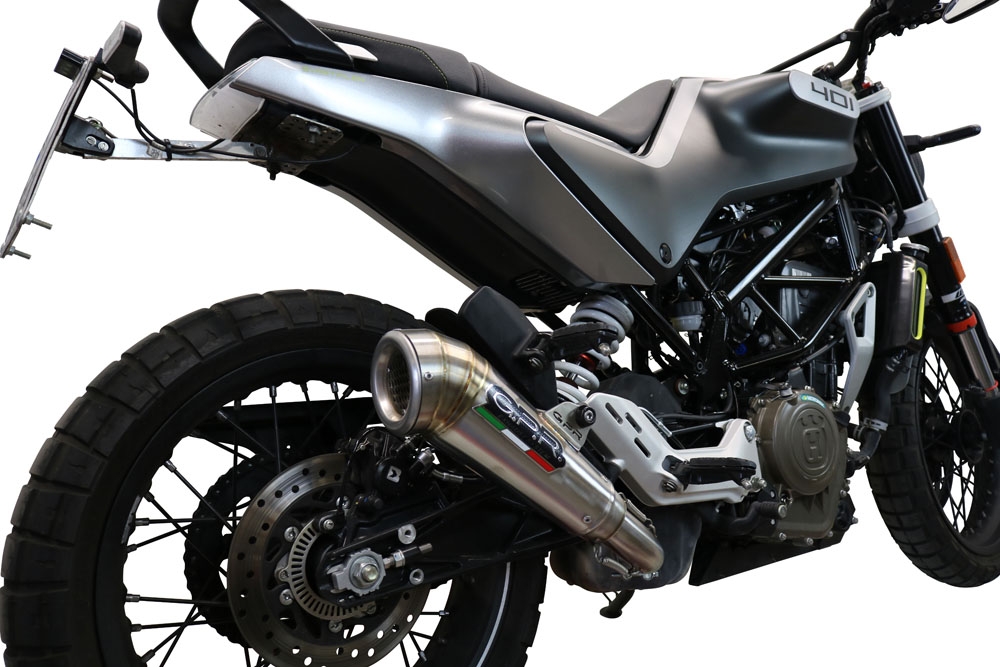 Pot echappement compatible avec Husqvarna Vitpilen 401 2021-2023, Powercone Evo, Échappement légal, homologué,silencieux avec db killer amovible et tuyau de liaison spécifique 