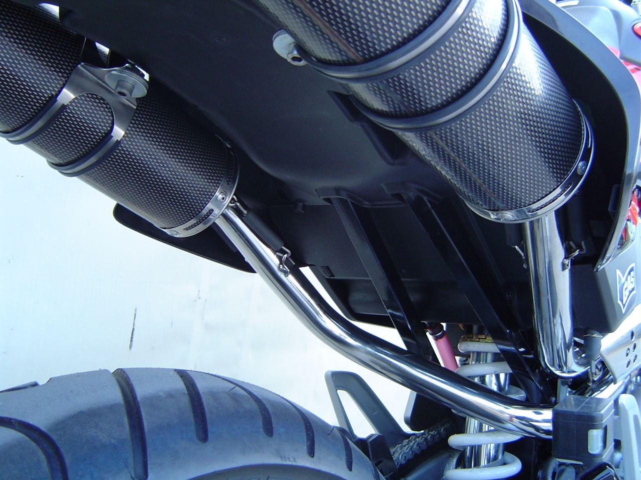 Pot echappement compatible avec Honda Fmx 650 2005-2008, Inox Tondo, Paire de pot d'échappement homologuées, livrées avec db killer amovible et raccords spécifiques 