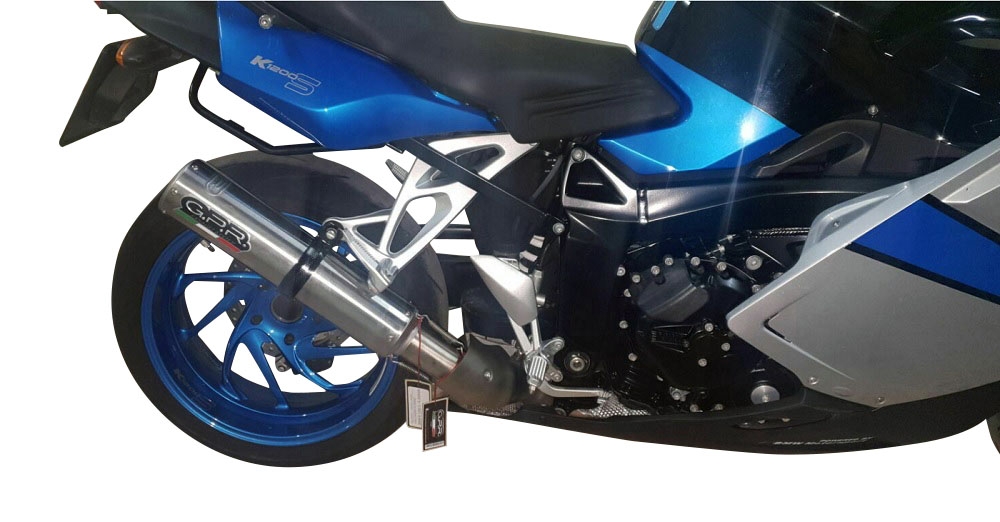 Exhaust compatible with Bmw K1200S K1200R 2004-2008, M3 Inox , Slip-on exhaust including removable db killer and link pipe, EPA-compliant 