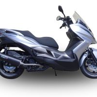 Pot echappement compatible avec Hyosung Comet 650 Gt - R 2004-2016, Furore Nero, Silencieux d'échappement, homologué, montage avec bride spécifique (bolt-on), avec db killer amovible 
