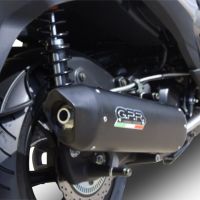 Pot echappement compatible avec Hyosung Comet 650 Gt - R 2004-2016, Furore Nero, Silencieux d'échappement, homologué, montage avec bride spécifique (bolt-on), avec db killer amovible 
