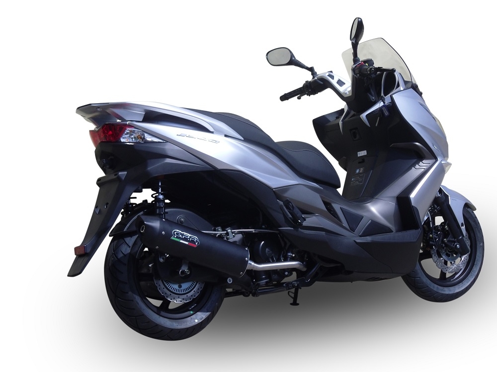 Pot echappement compatible avec Hyosung Comet 650 Gt - R 2004-2016, Furore Nero, Silencieux d'échappement, homologué, montage avec bride spécifique (bolt-on), avec db killer amovible 