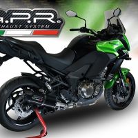Pot echappement compatible avec Kawasaki Versys 1000 I.E. 2017-2018, Furore Evo4 Nero, Échappement légal, homologué,silencieux avec db killer amovible et tuyau de liaison spécifique 