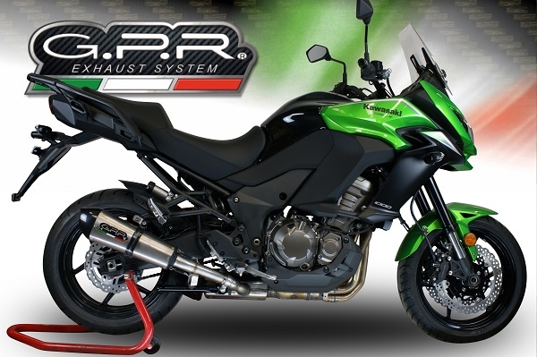 GPR exhaust compatible with  Kawasaki Versys 1000 2015-2016, New Grand Prix Evo Titanium, Slip-on exhaust including removable db killer and link pipe, EPA-compliant 