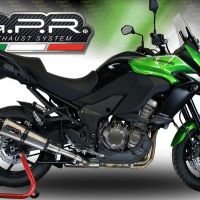 GPR exhaust compatible with  Kawasaki Versys 1000 2015-2016, New Grand Prix Evo Titanium, Slip-on exhaust including removable db killer and link pipe, EPA-compliant 