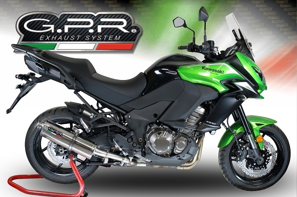 Pot echappement compatible avec Kawasaki Versys 1000 I.E. 2011-2013, Trioval, Échappement légal, homologué,silencieux avec db killer amovible et tuyau de liaison spécifique 