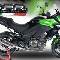 Pot echappement compatible avec Kawasaki Versys 1000 I.E. 2011-2013, Trioval, Échappement légal, homologué,silencieux avec db killer amovible et tuyau de liaison spécifique 