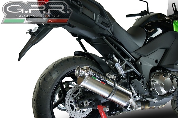 Pot echappement compatible avec Kawasaki Versys 1000 I.E. 2011-2013, Trioval, Échappement légal, homologué,silencieux avec db killer amovible et tuyau de liaison spécifique 