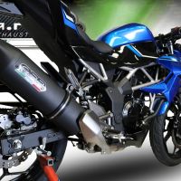 Pot echappement compatible avec Kawasaki Ninja 125 2021-2024, Furore Evo4 Nero, Échappement légal, homologué,silencieux avec db killer amovible et tuyau de liaison spécifique 