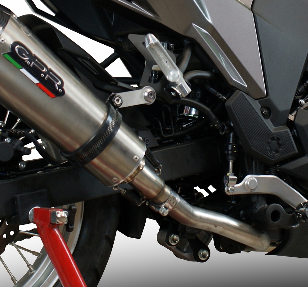 Pot echappement compatible avec Kawasaki Versys-X 300 2022-2023, Furore Evo4 Nero, Pot Echappement homologué pour les marchés non européens 