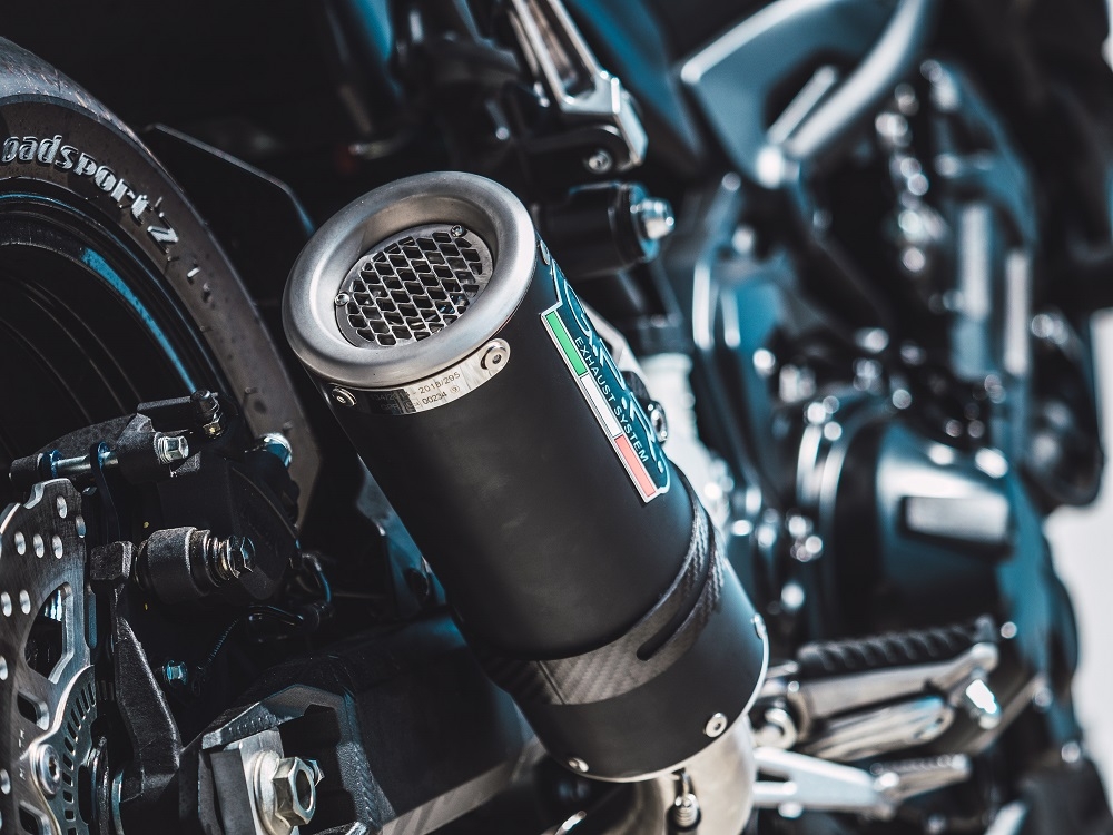 Pot echappement compatible avec Kawasaki Z 900 E 2017-2020, M3 Black Titanium, Échappement légal, homologué,silencieux avec db killer amovible et tuyau de liaison spécifique 