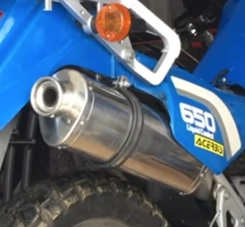 Pot echappement compatible avec Kawasaki Klr 600 1985-2004, Trioval, Échappement légal, homologué,silencieux avec db killer amovible et tuyau de liaison spécifique 