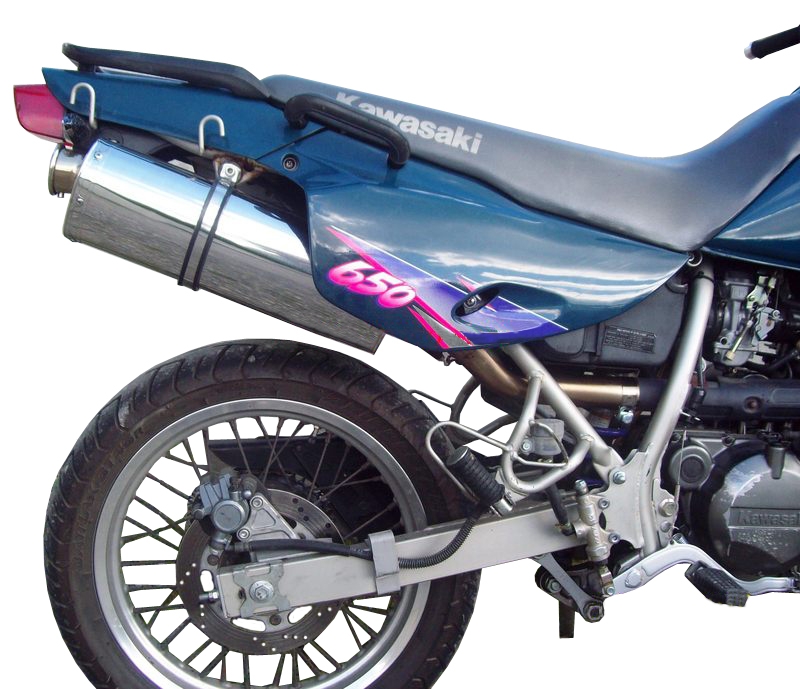 Pot echappement compatible avec Kawasaki Klr 600 1985-2004, Trioval, Échappement légal, homologué,silencieux avec db killer amovible et tuyau de liaison spécifique 