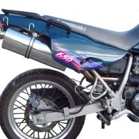 Pot echappement compatible avec Kawasaki Klr 600 1985-2004, Trioval, Échappement légal, homologué,silencieux avec db killer amovible et tuyau de liaison spécifique 