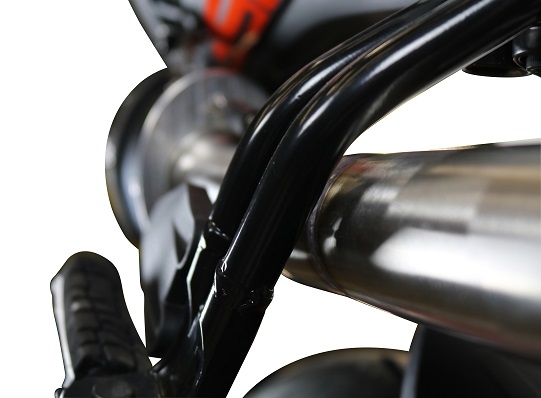 Pot echappement compatible avec Ktm Duke 250 2017-2020, Deeptone Inox, Pot échappement racing, avec les tuyaux de liaison, article sans homologation 