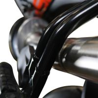 Pot echappement compatible avec Ktm Duke 250 2017-2020, Deeptone Inox, Pot échappement racing, avec les tuyaux de liaison, article sans homologation 
