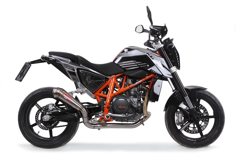 Pot echappement compatible avec Ktm Duke 690 2017-2020, Powercone Evo, Échappement légal, homologué,silencieux avec db killer amovible et tuyau de liaison spécifique 