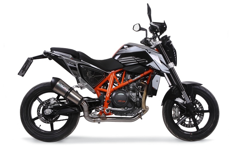 GPR exhaust compatible with  Ktm 690 Duke 2012-2016, New Grand Prix Evo Titanium, Slip-on exhaust including removable db killer and link pipe, EPA-compliant 