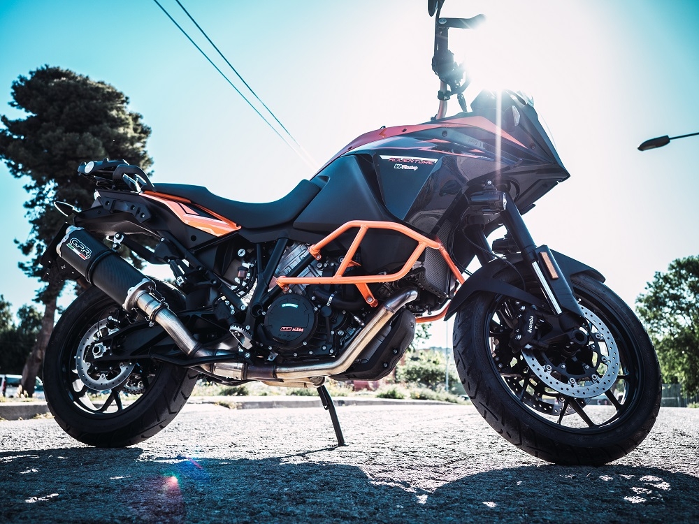 Pot echappement compatible avec Ktm LC 8 Super Adventure 1290 - S - R - T 2017-2020, Dual Poppy, Échappement légal, homologué,silencieux avec db killer amovible et tuyau de liaison spécifique 