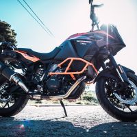 Pot echappement compatible avec Ktm LC 8 Super Adventure 1290 - S - R - T 2017-2020, Dual Poppy, Échappement légal, homologué,silencieux avec db killer amovible et tuyau de liaison spécifique 