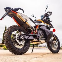 Pot echappement compatible avec Ktm Adventure 890 2021-2024, Deeptone Inox, Pot échappement racing, avec les tuyaux de liaison, article sans homologation 