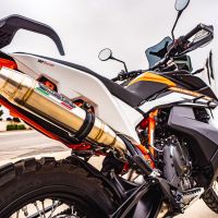 Pot echappement compatible avec Ktm Adventure 890 2021-2024, Deeptone Inox, Pot échappement racing, avec les tuyaux de liaison, article sans homologation 