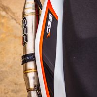 Pot echappement compatible avec Ktm Duke 890 2021-2024, Deeptone Inox, Pot échappement racing, avec les tuyaux de liaison, article sans homologation 