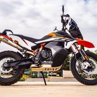 Pot echappement compatible avec Ktm Duke 890 2021-2024, Powercone Evo, Échappement légal, homologué,silencieux avec db killer amovible et tuyau de liaison spécifique 