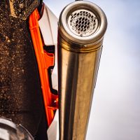 Pot echappement compatible avec Ktm Duke 890 2021-2024, Deeptone Inox, Pot échappement racing, avec les tuyaux de liaison, article sans homologation 