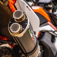 Pot echappement compatible avec Husqvarna Norden 901 2022-2024, Dual Poppy, Échappement légal, homologué,silencieux avec db killer amovible et tuyau de liaison spécifique 