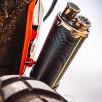 Pot echappement compatible avec Husqvarna Norden 901 2022-2024, Dual Poppy, Échappement légal, homologué,silencieux avec db killer amovible et tuyau de liaison spécifique 